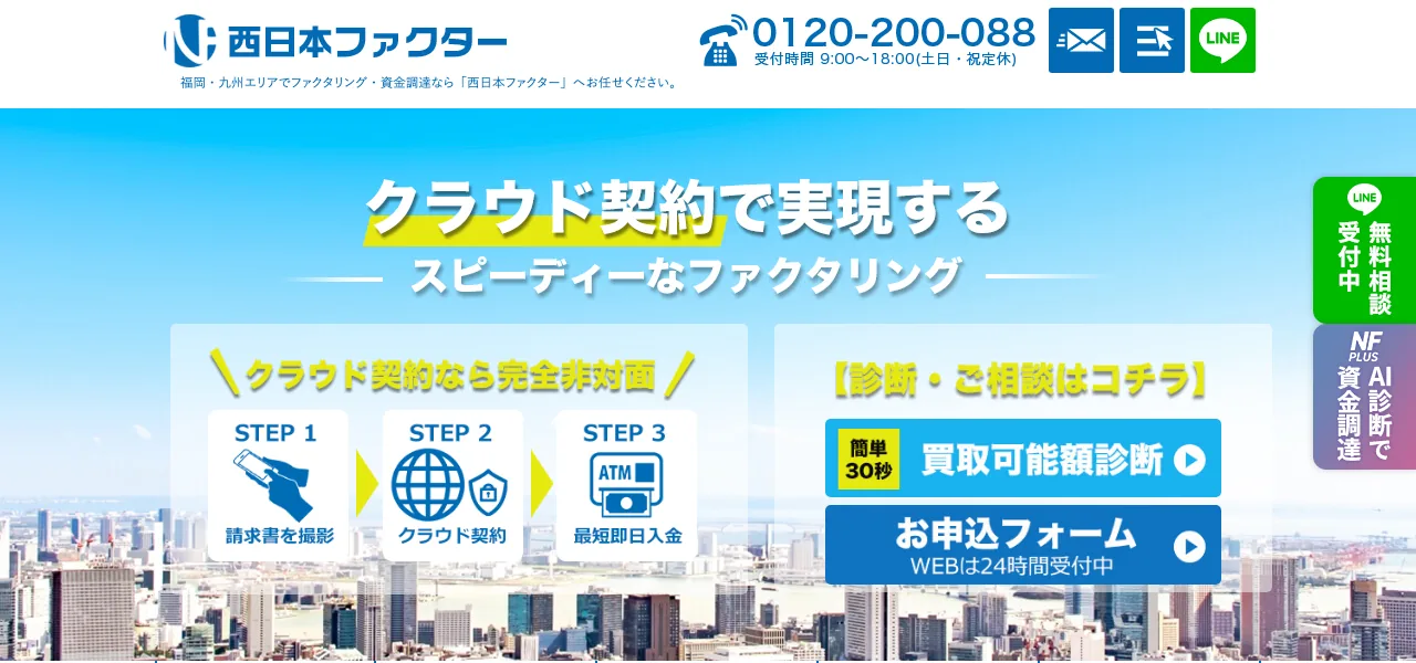 西日本ファクター公式サイトの画面